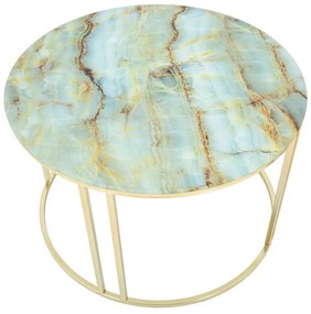 Масичка за кафе в бяло и златно, ø 75 cm Sepa - Mauro Ferretti