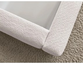 Бяло тапицирано двойно легло с място за съхранение с включена подматрачна рамка 160x200 cm Orlane – Bobochic Paris