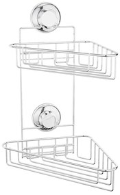 Ъглов самоносещ метален рафт за баня в сребристо Bestlock Bath - Compactor