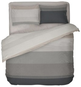 Спално бельо на райе Нептун КАФЯВ, 100% Памук Ранфорс, 4 части