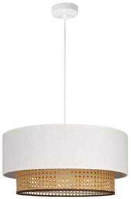 Пендант на кабел NATIA 1xE27/60W/230V бял/кафяв