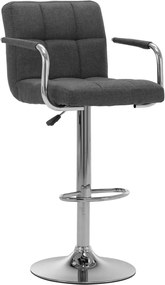 283410 vidaXL Бар стол, тъмносив, текстил