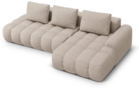 Светлокафяв сгъваем/с място за съхранение ъглов диван (десен ъгъл) Linz – Cosmopolitan Design