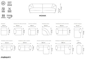 Бял кадифен ъглов диван (десен ъгъл) Moana – Makamii