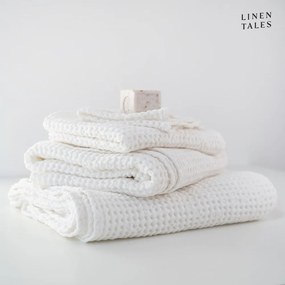 Бели хавлии и кърпи за баня в комплект от 3 Honeycomb - Linen Tales