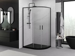 Mexen Exo-S Duo Асиметрична полукръгла душ кабина плъзгаща 90 x 80 см,