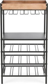 Черен метален шкаф за вино брой бутилки 15, 48,5x84,5x34 cm Isaac – Yes Everyday