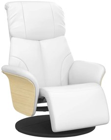 356630 vidaXL Наклоняем стол с поставка за крака, бял, изкуствена кожа