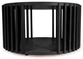 Масичка за кафе от черен дъб , ø 83 cm Drum - Woodman