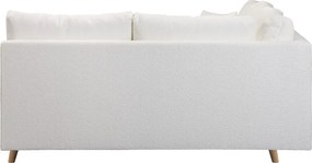 Бял ъглов диван от плат букле (десен ъгъл) Ariella - Ropez