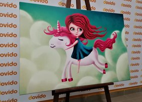 Картина на платно – Момиченце с еднорог