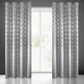Стилни сребърни завеси с халки за окачване 140 x 250 cm