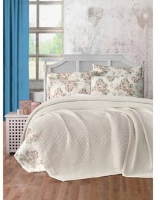 Кремаво памучно покривало за легло 220x240 cm Waffle – Mila Home