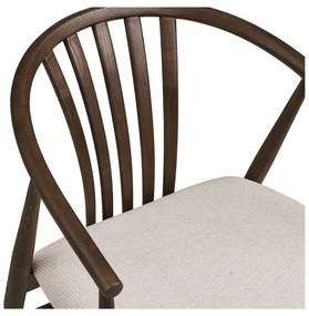 Тъмнокафяв трапезен стол с подлакътници от масивен дъб Agustin – House Nordic