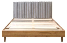 Светлосиво/естествено двойно легло с решетка 160x200 cm Oceane - Bobochic Paris