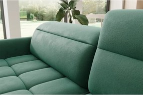 Зелен кадифен разтегателен ъглов диван с място за съхранение (десен ъгъл L форма) Barea – ELTAP