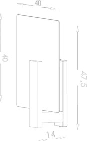 Бяла лампа за таван със стъклен абажур 40x47,5 cm Parola - Sollux