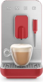 Еспресо машина SMEG Collezione BCC02RDMEU, 1350 W, 19 bar, 1.4 л, 8 функции, Вградена мелачка, Дюза за пара, Червен