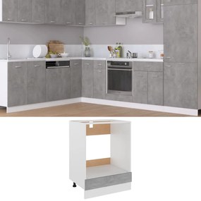 802501 vidaXL Шкаф за фурна, Lyon бетонно сив, 60x46x81,5 см, инженерно дърво