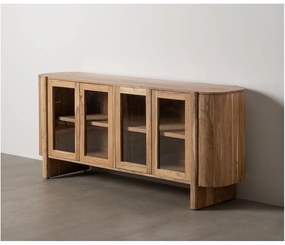 Витрина от масивна акация в естествен цвят 180x80x40 cm Creel – Ixia