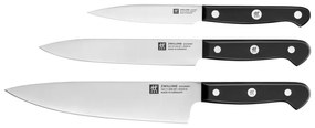 Комплект 3 бр ножове Zwilling Gourmet 36130003, Неръждаема стомана 18/10, Sigmaforge ковани остриета, FRIODUR ледено закаляване, Сребрист/Черен