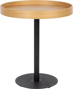 Кръгла странична масичка с дъбов плот ø 40 cm Yuri S – White Label