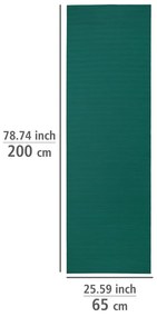 Тъмнозелена пластмасова постелка за баня 65x200 cm Petrol - Wenko
