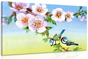 Картина на платно – Синигери и цъфтящи цветя