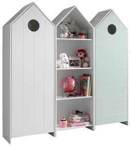 Отворен детски гардероб в бял и светлосин цвят 173x171,5 cm CASAMI – Vipack