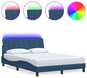 3310467 vidaXL Рамка за легло без матрак Hanko, синя, 140x200 см, плат