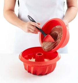 Форма за печене Lekue 1009483, Ø22 см, Платинен силикон, От -60°C до +220°C, Червен