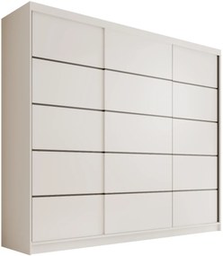 Гардероб Velvora 250 с плъзгащи врати-Бял
