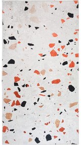 Килим подходящ за пране в оранжево и цвят слонова кост 80x200 cm Italian Stone – Vitaus