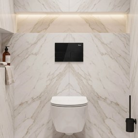 Комплект Структура за Вграждане за WC Slim 024N с Бутон T Black Glass