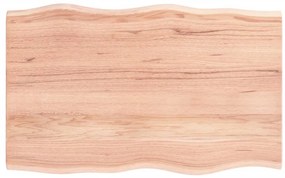 363941 vidaXL Плот за маса светлокафяв 80x50x2 см третиран дъб масив жив ръб