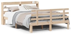 3306843 vidaXL Рамка за легло с табла, 135x190 см, борово дърво масив