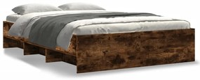 3295692 vidaXL Рамка за легло, опушен дъб, 135x190 см, инженерно дърво