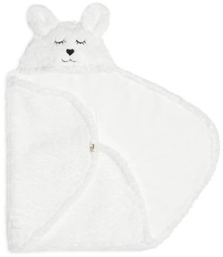 Jollein - Одеяло за повиване fleece Bunny 100x105 см снежнобял