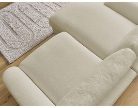 Бежов ъглов диван от прежда с примки от букле (ляв ъгъл) Leonore – Bobochic Paris