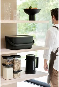 Кутия за хляб Brabantia Nic 1003255, 39.5 см, Бамбуков капак, Дръжка за носене, Тъмносив