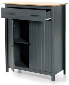 Тъмносин висок скрин от масивен бор 90x110 cm Miranda – Marckeric