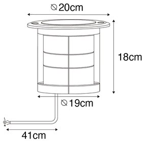 Set van 6 dimbare buiten grondspots zwart IP65 incl LED - Delux Honey