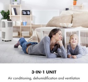 Klarstein PURE BLIZZARD 3 2G, 808 W / 7000 BTU мобилен климатик 3 в 1, охлаждане, вентилация,отвлажняващ въздуха,бял