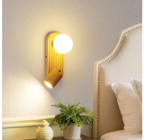 Brilagi - Стенно точково осветително тяло MODERN WOOD 1xG9/5W/230V+1xGU10/8W от каучукова дървесина