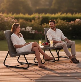 Градинско обзавеждане за балкон сиво - комплект 2 стола + маса