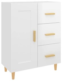 812228 vidaXL Сайдборд, бял гланц, 69,5x34x90 см, инженерно дърво