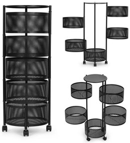 Рафт с кошници в черно на колела