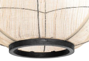 Ориенталска висяща лампа кафяв плат 48 см - Rob