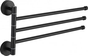 Mexen троен въртящ се закачалка за кърпи, черен - 7039243-70