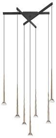 Zuma Line P0603-07C-SDB1 - LED полилей на кабел BOSTON 7xLED/6W/230V черен/златен